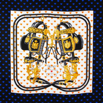 Hermes Carre 90 Bride de Gala Love Heart Pattern 100% Silk Scarf