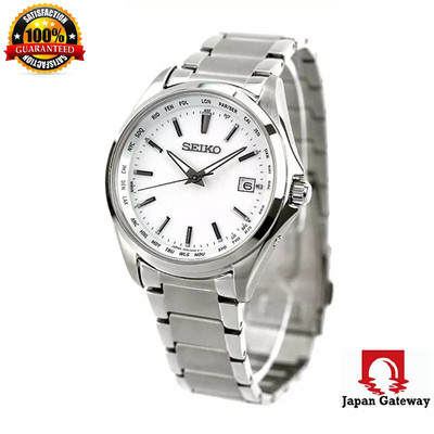 Seiko Selection SBTM287 White Dial Titanium Solar Atomic Radio Men Watch JAPAN