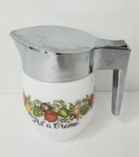 Vintage Corning Ware Gemco Creamer Pitcher 'Spice Of Life' Pot a Creme
