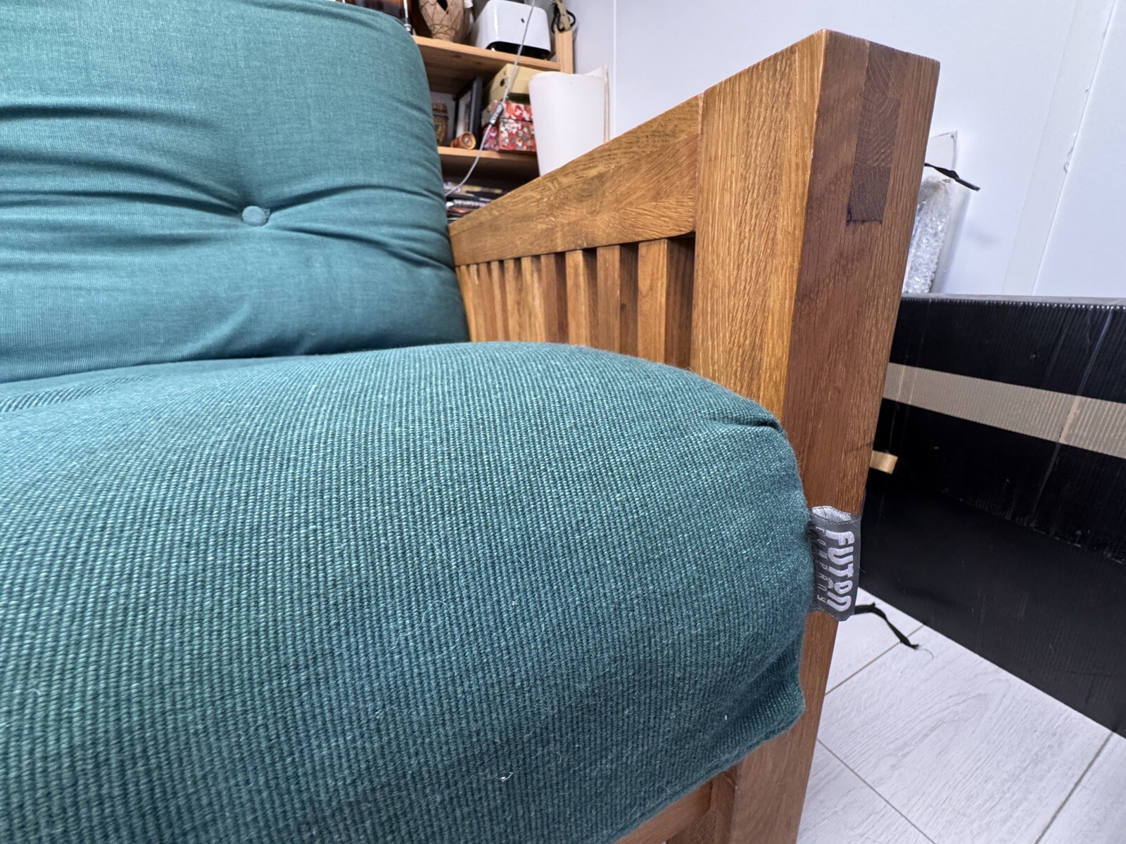 The Futon Company (OKE) 3 Seater Sofa Bed Solid Oak, Removable Futon