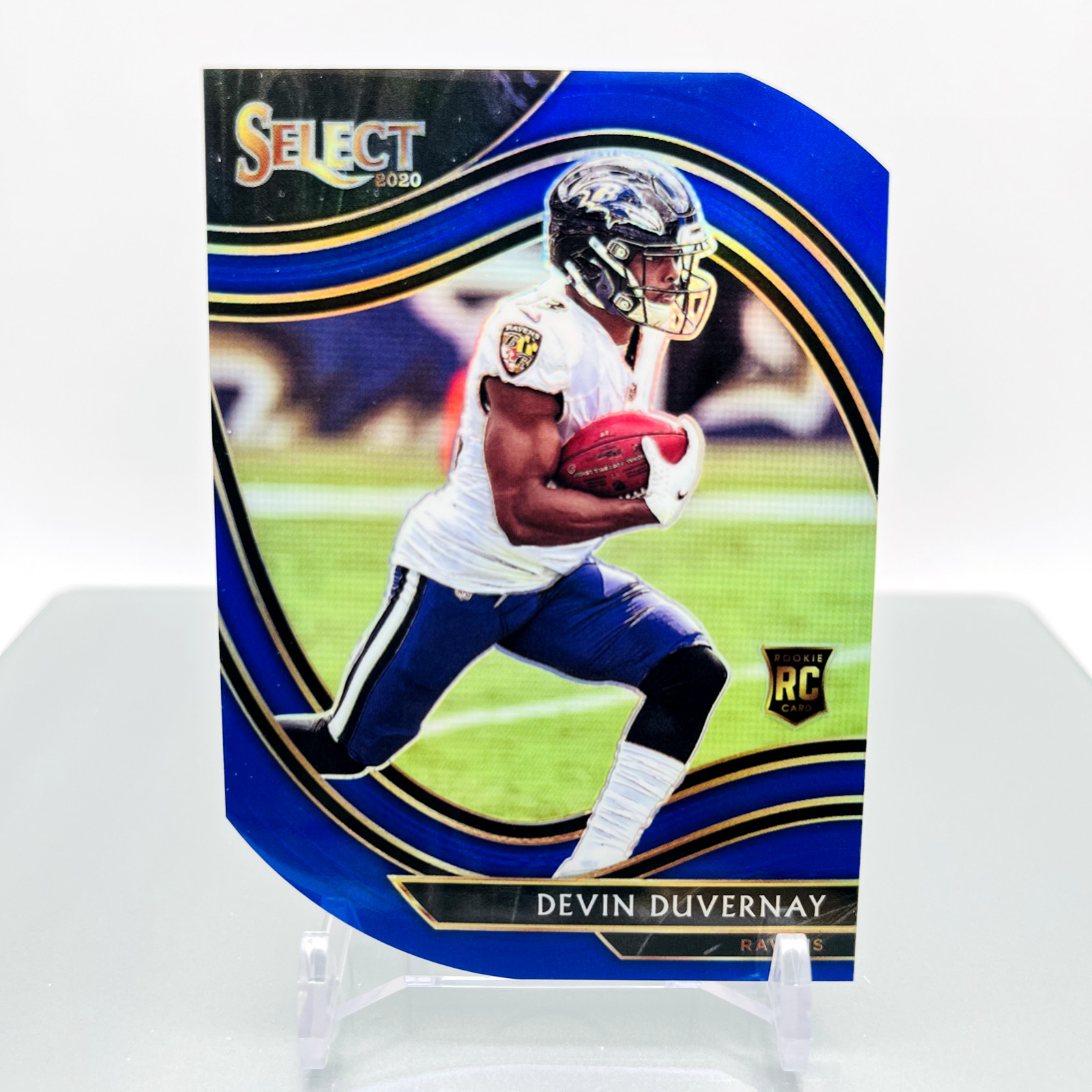 DEVIN DUVERNAY 2020 Select Field Level Blue Die-cut Rookie RC #377 Ravens