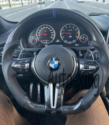 For BMW M3 M4 M5 M6 X5 X6 F80 F82 2015-19  Carbon Fiber Heated Steering Wheel 