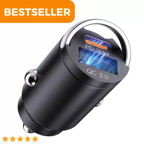 Cargador rápido de coche USB y USBC tipo C para iPhone Samsung encendedor de cigarrillos - Imagen 2 de 23