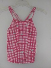Vineyard Vines Girls Tankini Swim Top XL 16 Sweet Taffy Gingham w/ Whale NWT