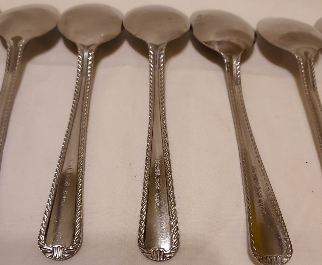 STAINLESS CHINA SILVERWARE TEASPOON 8 PIECE SET FLATWARE eBay