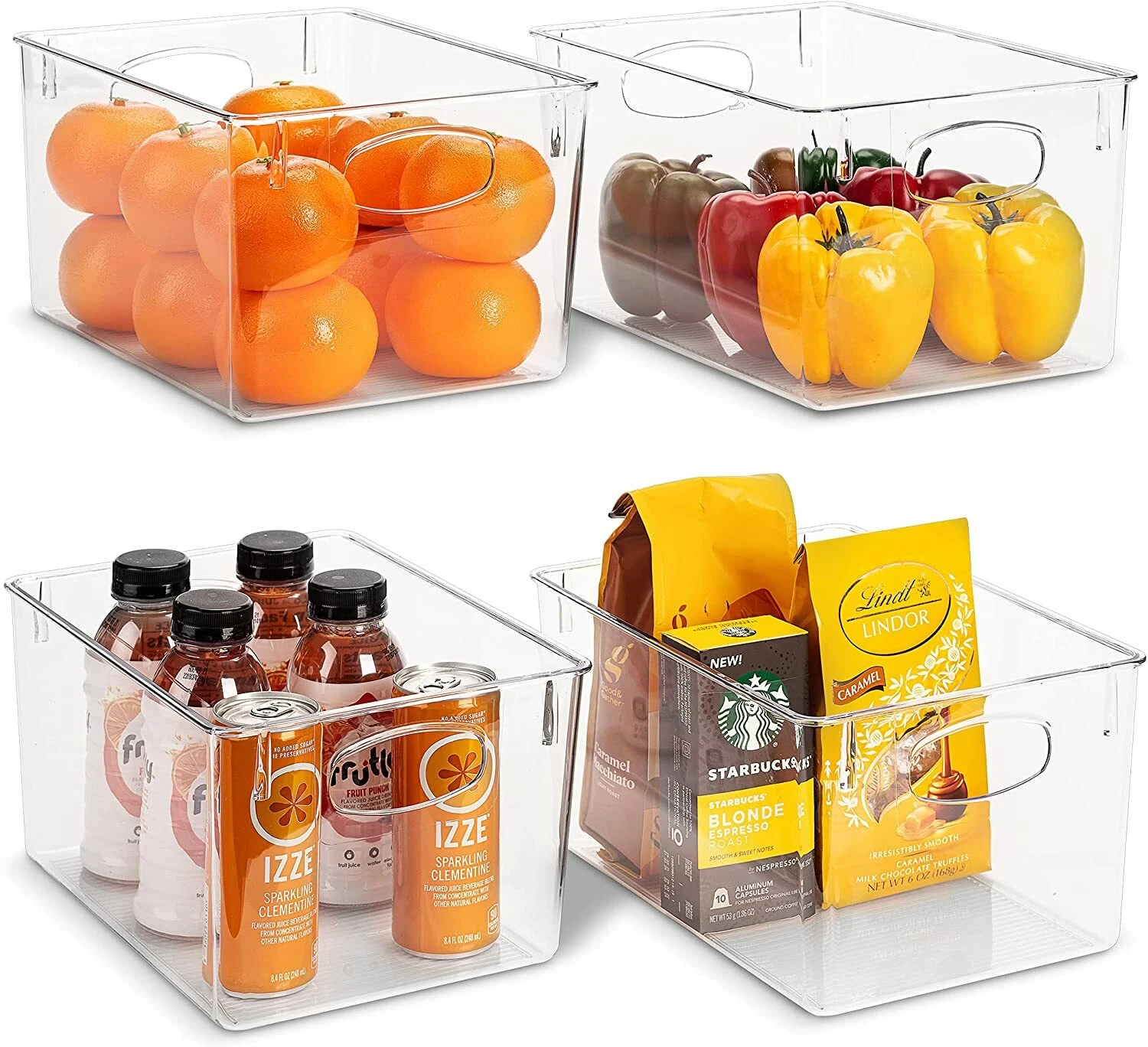 Clear Plastic Organizer Storage Bin Containers for Pantry Food & Kitchen Fridge
Opens in a new windo
