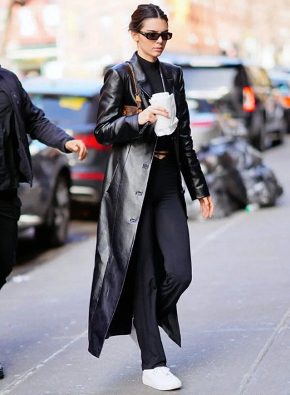 Womens Black Leather Trench Coat 100% Lambskin Size S M L XL XXL 3XL Custom Made