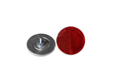 2 x Rückstrahler, Katzenaugen, Reflektor Aluminiumrand 41mm rund