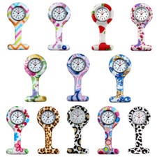 Nurse Colorful Silicone Brooch Watch Doctor Clip-on Quartz Analog Pocket Watch