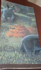 Shower Curtain Heavy Duty Black Bears Woods Country Cabin Cottage Lodge 72"x72"