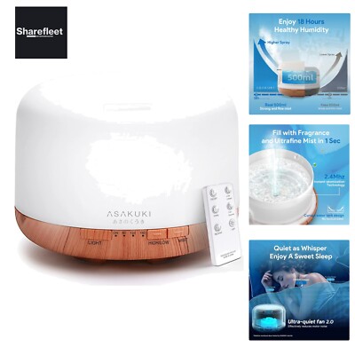 ASAKUKI Aroma Diffuser 500ML, Ultraschall Aromatherapie Diffusor für Ätherisc...