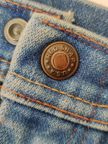 Vintage Heavy Duty Men's Western Style Red Snap Jeans - Picture 3 of 11