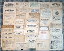 Zither Sheet Music 41 Pieces  1884-1915 American English Language New York NYC