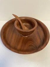 Wooden Chip and Dip Serving Tray F5-55