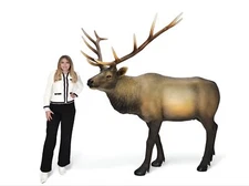 Elk Statue Real Size Museum Quality - Large Elk Sculpture Indoor & Outdoor