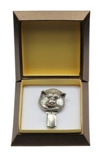 Giapponese Akita - Argentato Clip Con Dem Immagine di Un Cane, Scatola, Art Dog