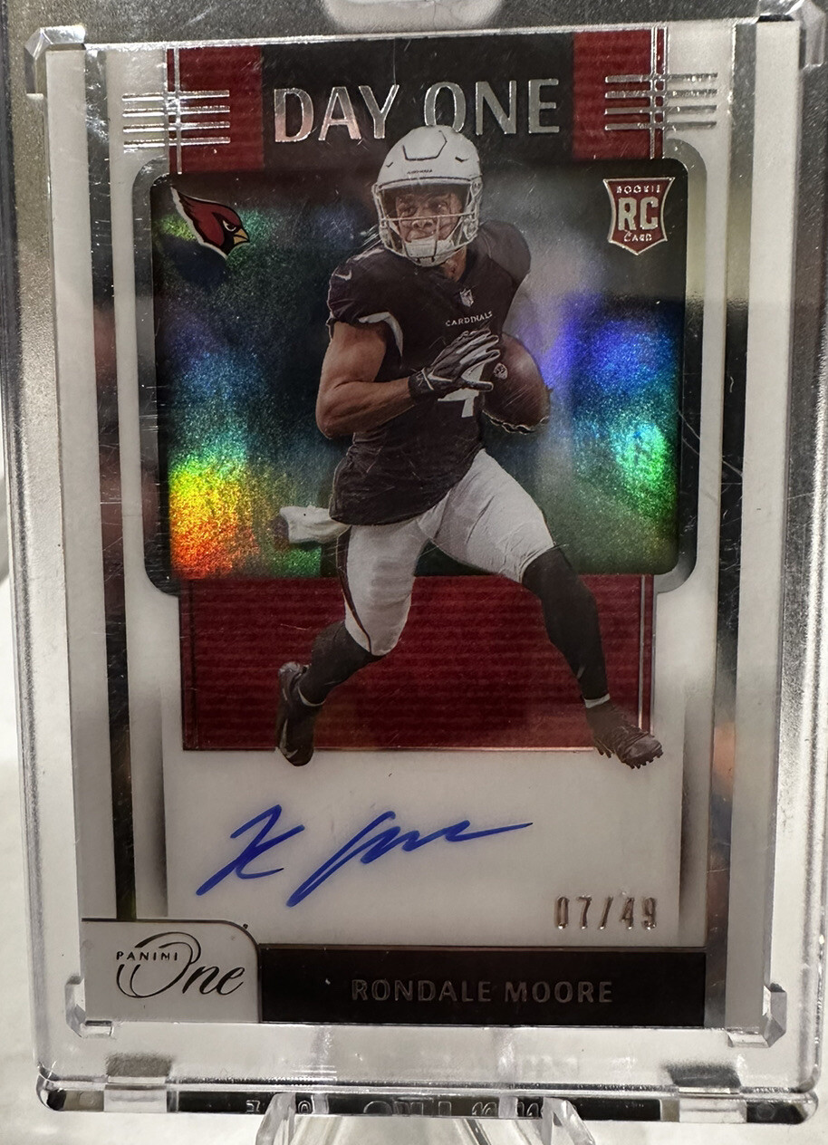 2021 Panini One Football RONDALE MOORE Day One RC Auto #7/49 RC CARDINALS 🔥