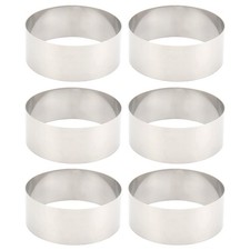 6 Pcs Hamburger Bun Rings,Burger Mold,4 Inch   Molds for Cooking,Cooking1310