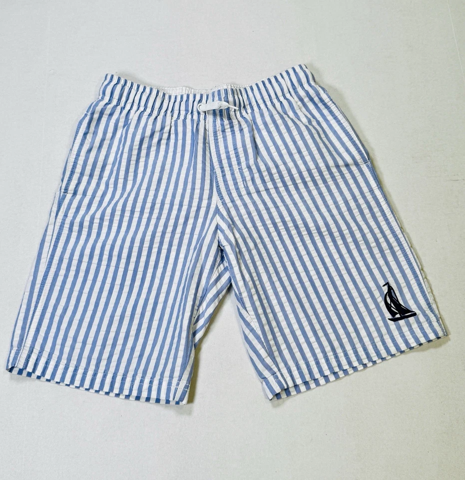 Bermuda de natação listrada masculina Cat and Jack Seersucker tamanho 12/14  - Imagem 4 de 4