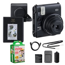 Fujifilm Instax Mini 99 Instant Film Camera (Black) w/ 20 Film, Case & Album