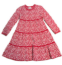 Hanna Andersson Red and White knit Cotton Girls Sweater Dress, size 140, size 10