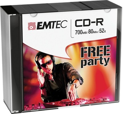 Emtec ECOC801052SL CD-R 700MB 10pcs 52x Slim NEW PACKAGING 26 ~E~