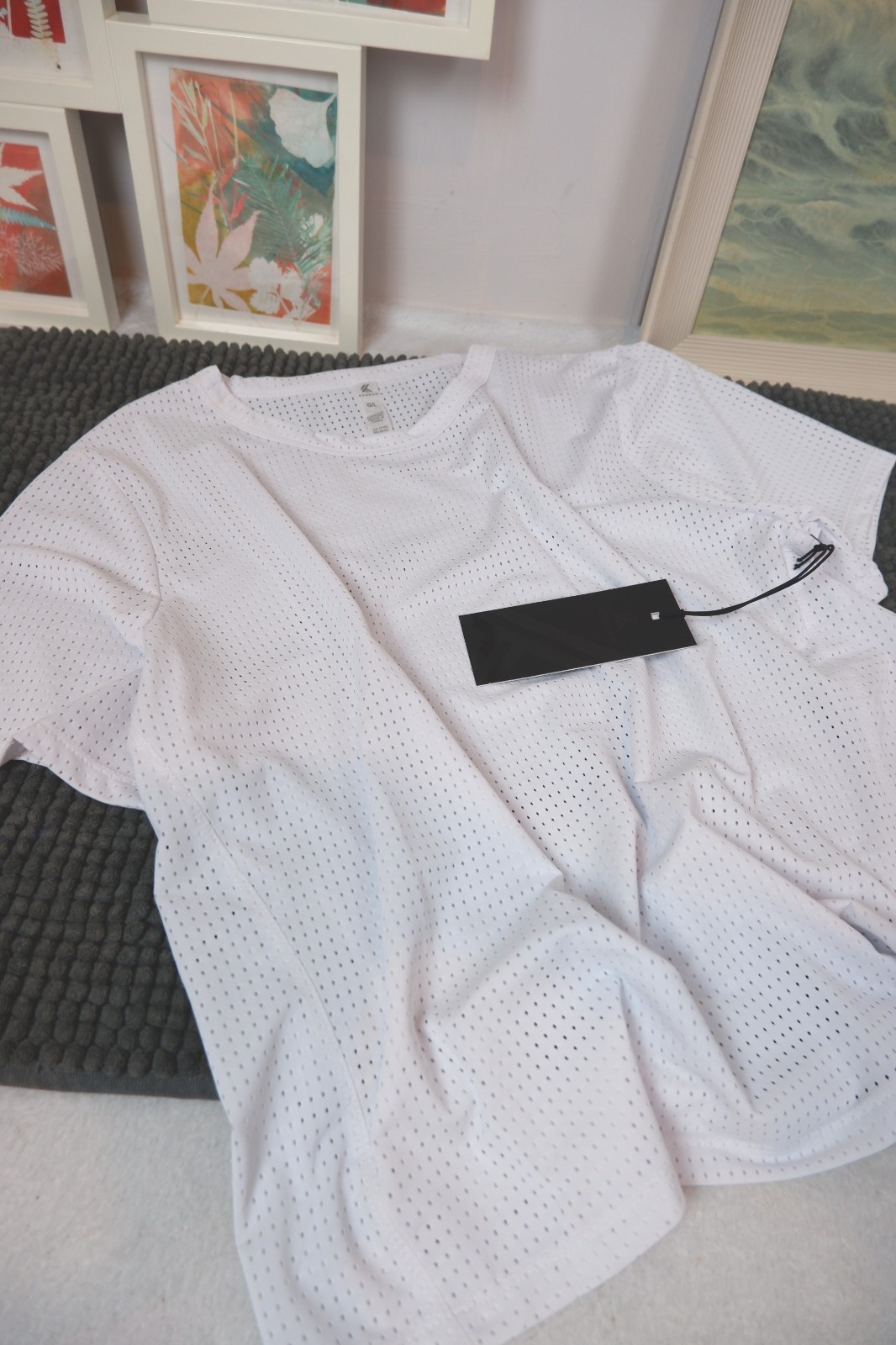 Mesh short sleeve white t-shirt active holiday running swimming top UK18 Kyodan