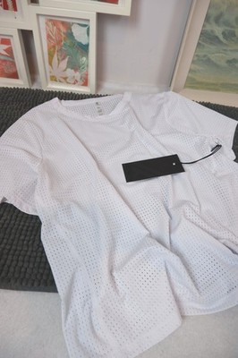 Mesh Kurzarm Weiß T-Shirt Aktiv Urlaub Laufen Schwimmen Oberteil UK18 Kyodan