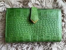 ROLFS Vintage CROC Embossed WALLET Leather Bohemian Gold Hardware