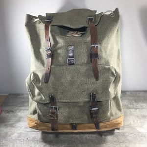 Vtg 50's Swiss Army Salt & Pepper Backpack Rucksack Field Military Mountain Bag