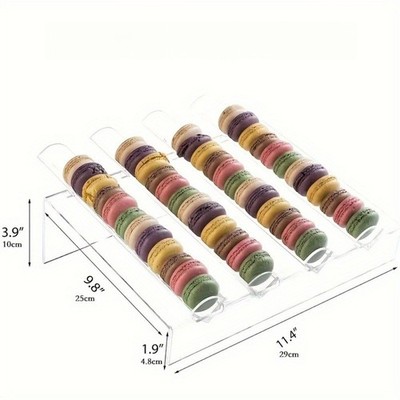 Große Kapazität Klar Acryl Macaron Display Tablett für Bäckerei und Veranstaltungen