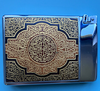 Ornate Filigree Metal Cigarette Case Silver Tone Elastic Holders