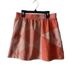 Jamie Sadock Womens 10 A-Line Skirt Coral Orange Printed Pockets Golf Thin