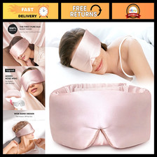 Silk Sleep Mask for Side Sleepers, 100 Mulberry Silk Eye Cover, Adjustable Band
