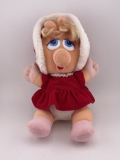 VTG 1987 Baby Miss Piggy Plush Muppet Babies Christmas - EUC