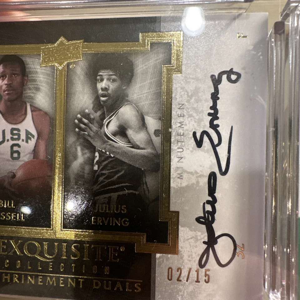 Julius Erving Билл Рассел 2013 ИЗЫСКАННАЯ коллекция дуэтов двойной AUTO /15 CSG 9 - Изображение 4 из 4