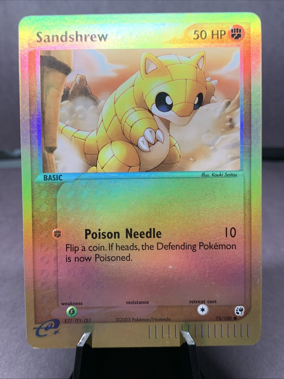 Pokemon TCG Sandshrew 75/100 EX Sandstorm Reverse Holo WOTC VTG 2003