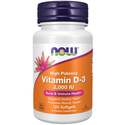 Vitamin D3 2000 IU (50 mcg) 120 Weichkapseln Now Foods