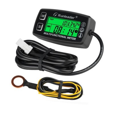 Runleader Digitaler Drehzahlmesser Motortemperaturanzeige Alarm RPM und Temp