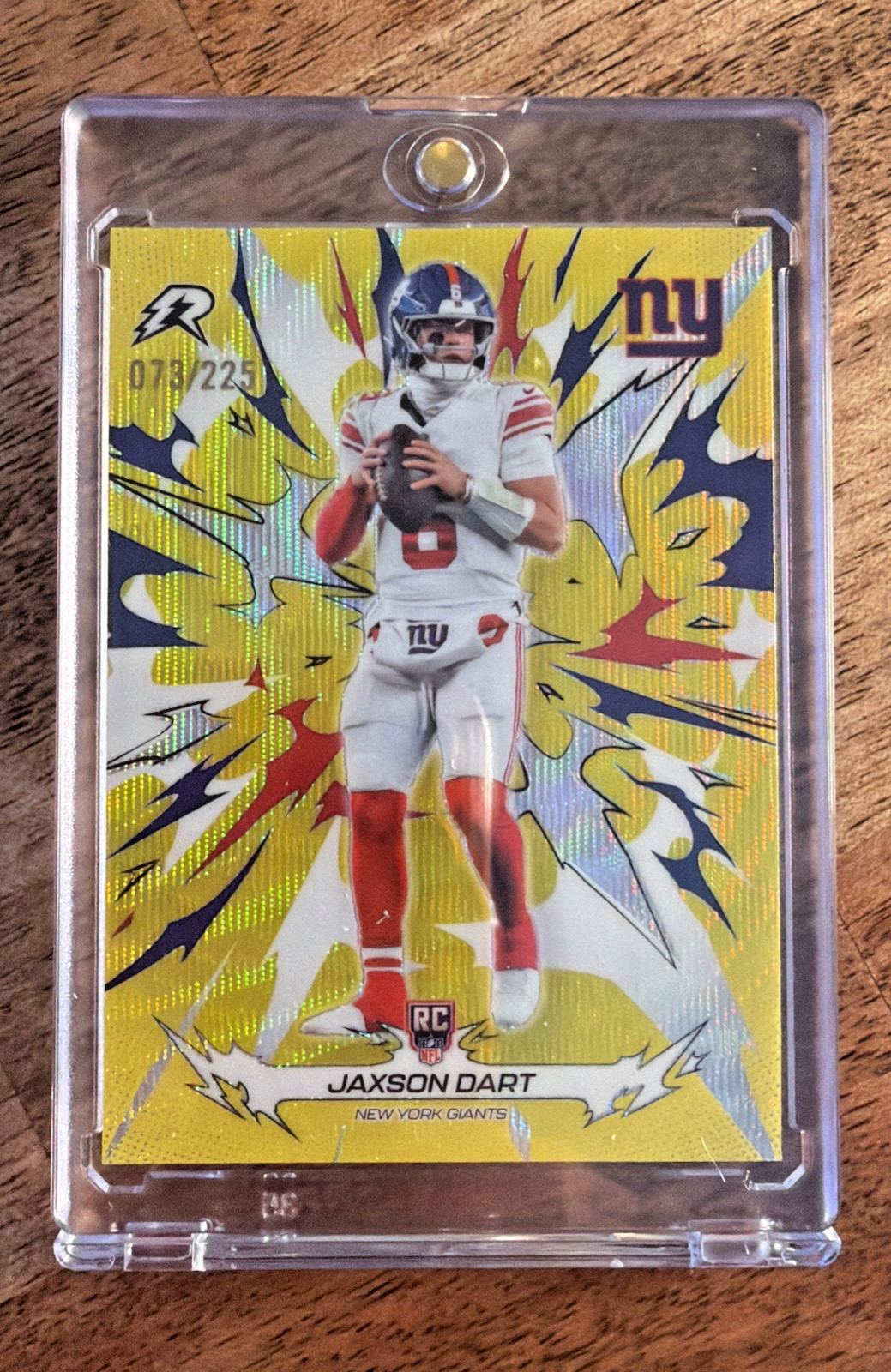 2025 Topps Resurgence #167 Jaxson Dart Yellow Surge /225 (RC, SN) Giants