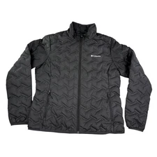 Columbia Down Jacket Womens XL Black Insulated Quilted Puffer Full Zip