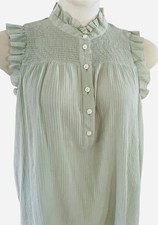 J Crew Garden Shift Dress Soft Cotton Gauze Green Sz L Coastal Cottage Fairycore
