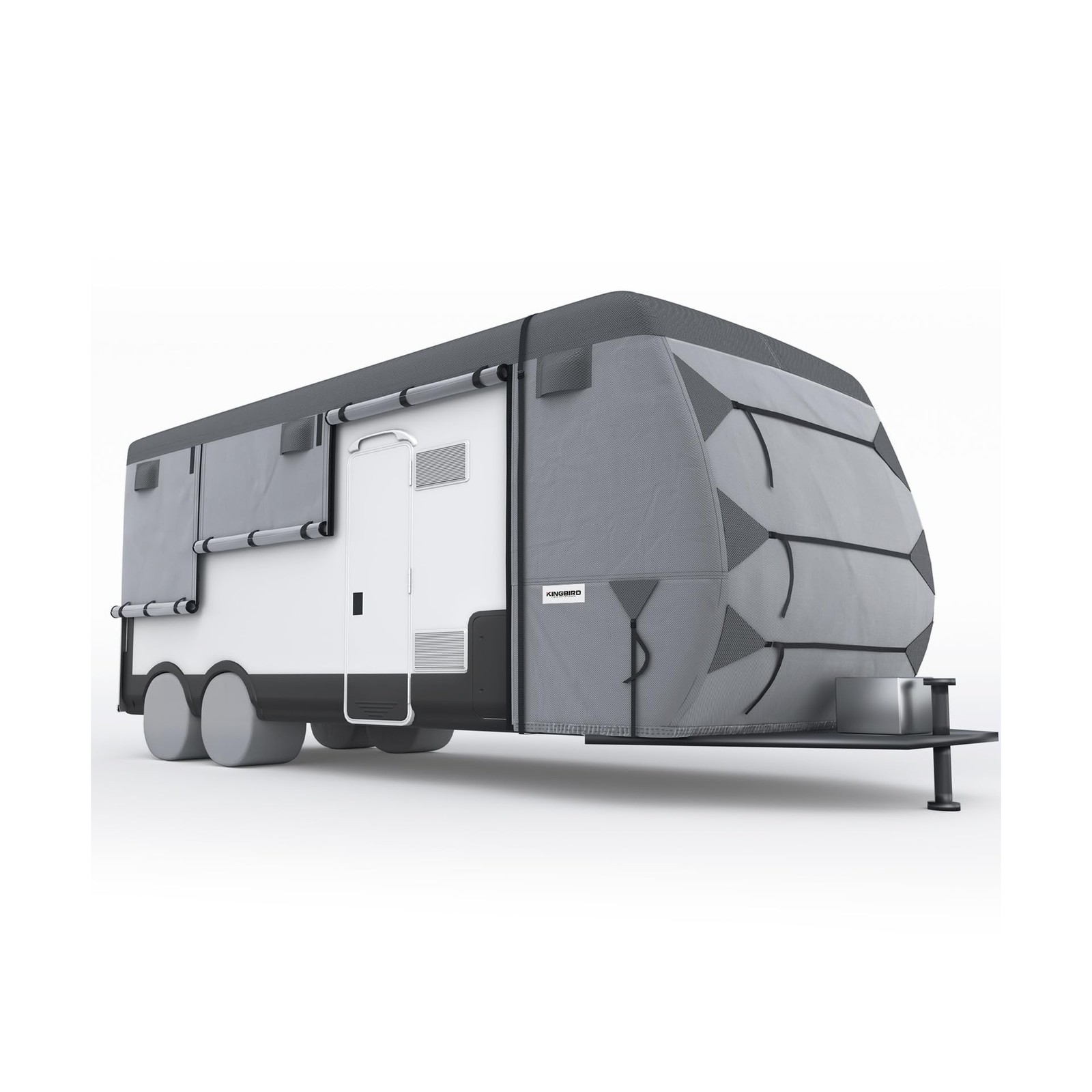 KING BIRD Oxford Fabric Travel Trailer RV Cover, 600D Oxford Camper Cover 22-...