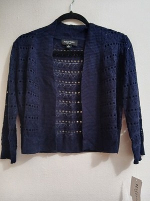 Cardigan Perception Size S Navy Blue Open Front NEW