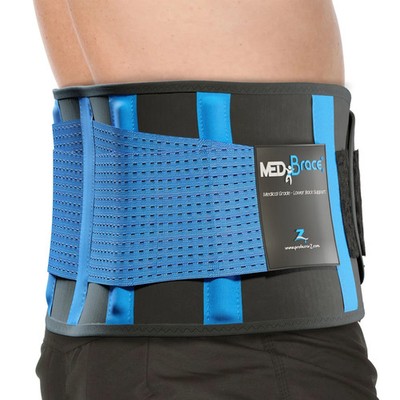 Rückenstützgürtel | XL blau 94-110 cm | Untere Wirbelsäule Bandage Ischias Schmerzlinderung