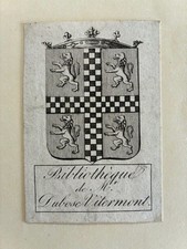 Ex-libris DUBOSC de VITERMONT Antoine François, D1340, 85x54mm, 19th century