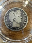 1902-S Silver Barber Quarter GOOD