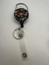 Retractable Nursing Theme ID Badge Reel with Carabiner Clip and Clear Vinyl Stra