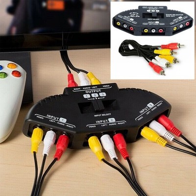Fosmon 3-Port Av Composite Rca Selector Box Switch Splitter Mit Kabelstecker X