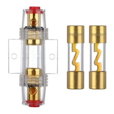 4-8 Gauge AWG Inline 80 Amp Fuse Holder with 80A AGU Fuses for Car Audio Alar...